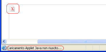 Errore: Caricamento Applet Java non riuscito