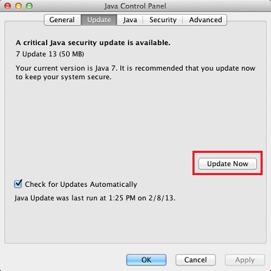 Update Java