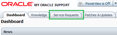 Service Requests tab