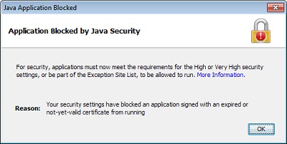 Trusted signed applet with expired certificate