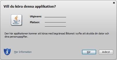 Betrodd applikation med giltigt certifikat men som visar flera platser